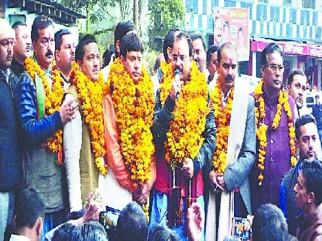BJP state president Ajay Bhatt's press conference